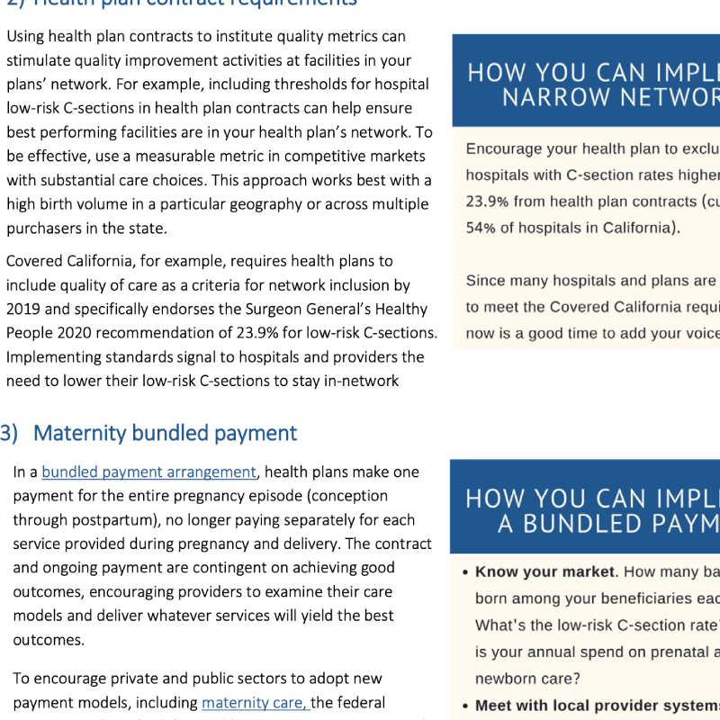 Transforming Maternity Care for better quality and lower cost